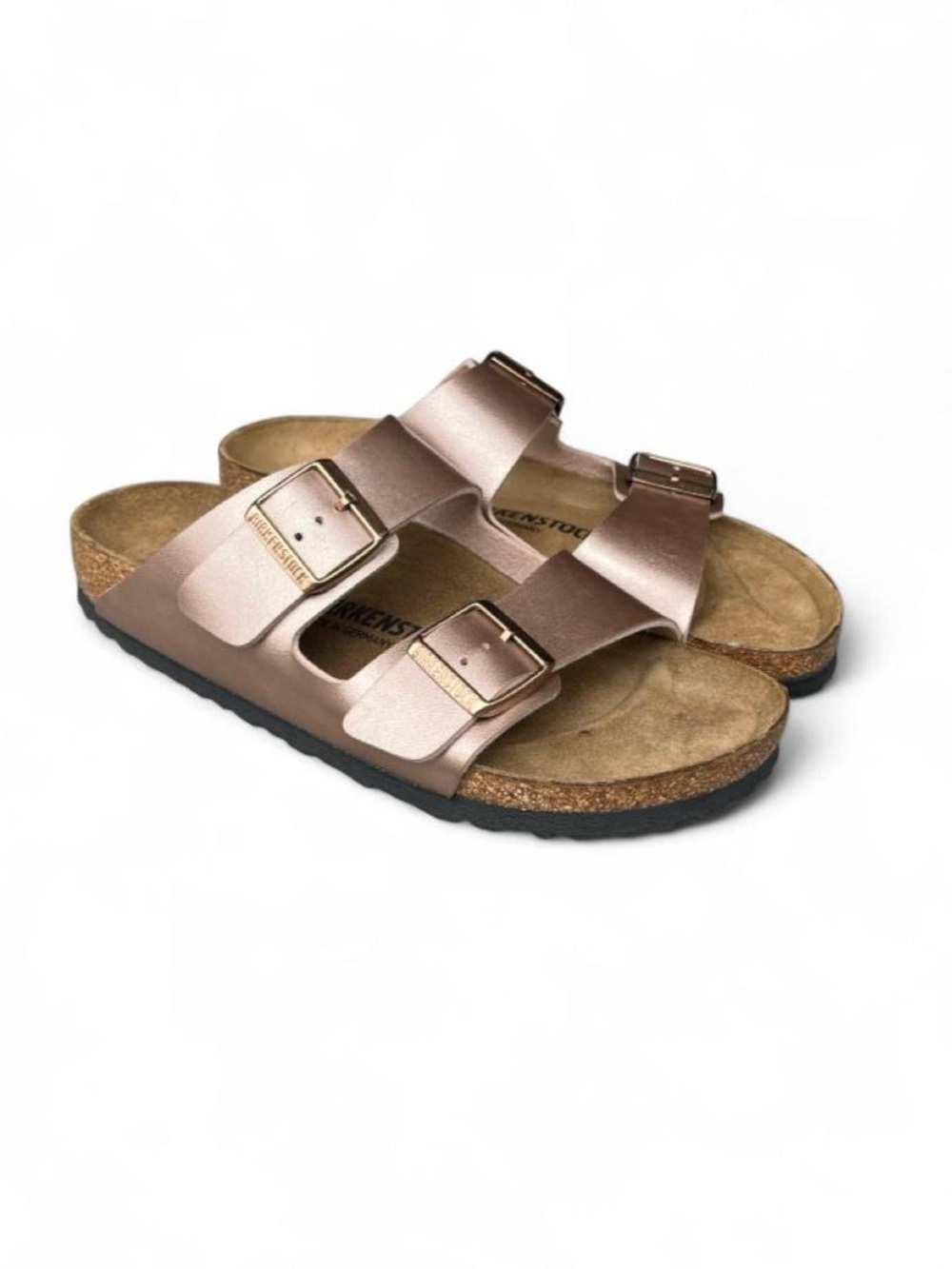 Birkenstock Arizona Metallic Rose Gold Birkibuc Sandals EU 41 Women's 10 Narrow